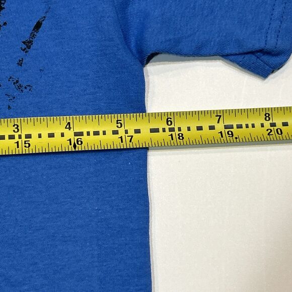 Detroit Lions Shirt Adult Small Blue NFL Football Logo Mask Tee Men - Picture 10 of 12